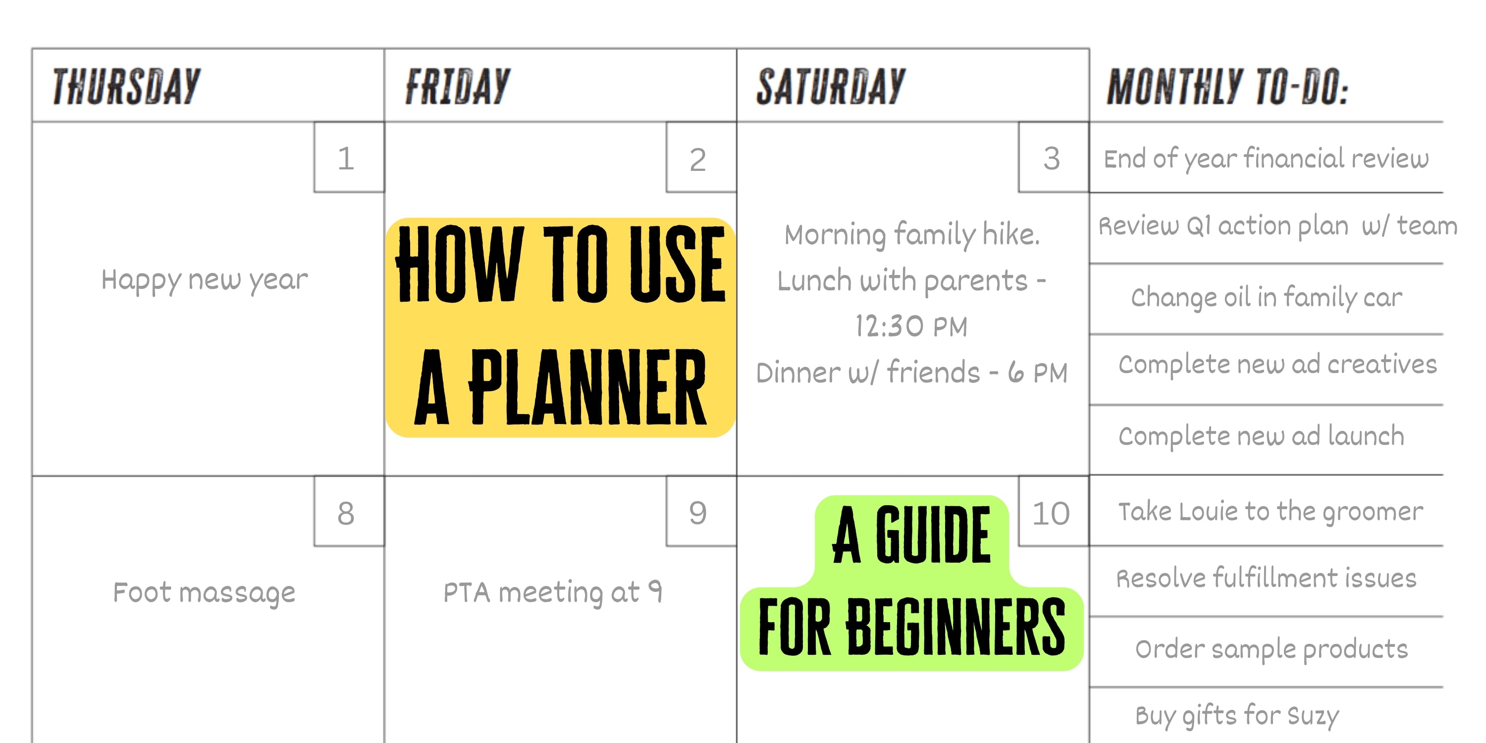 how to use a planner