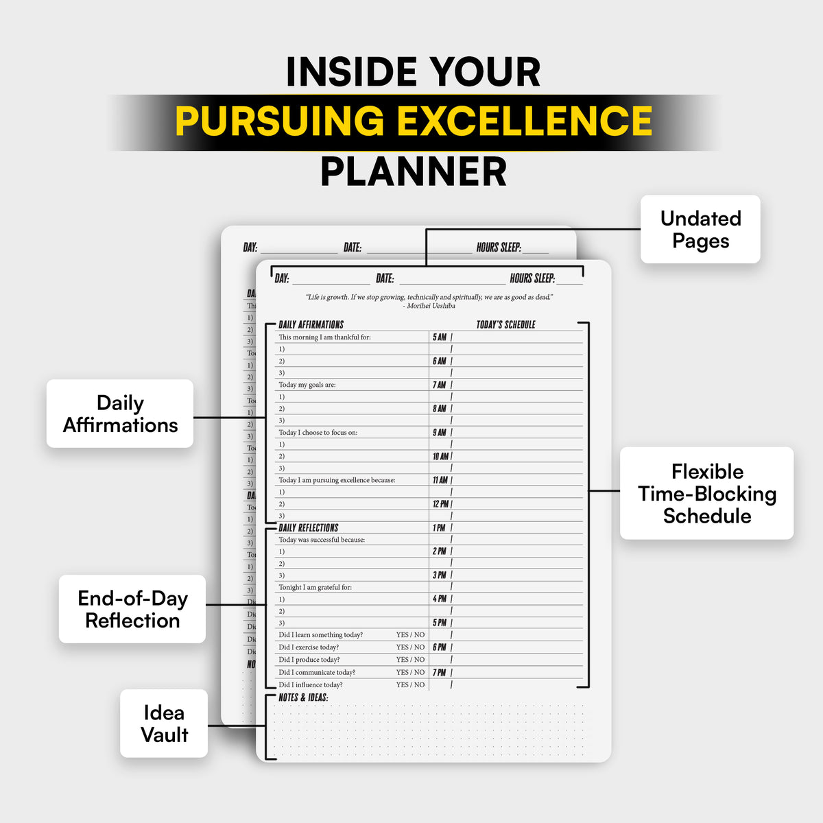 Pursuing Excellence 12-Month Workbook + Planner Kit